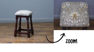 スネークヘッドの生地で作ったケントアンティークの椅子
