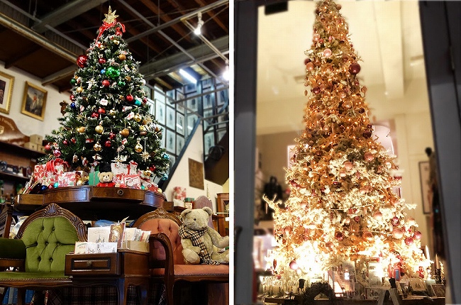 ケントストア静岡本店と東京目黒店のクリスマスツリー