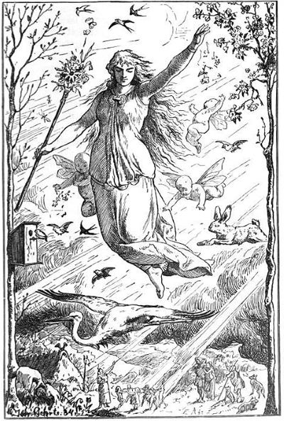 ゲルマン神話の春の女神エオストレ
