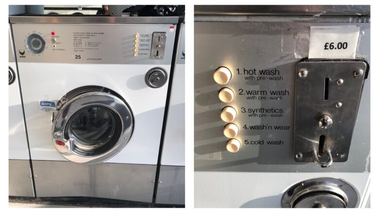 イギリスのコインランドリー洗濯機