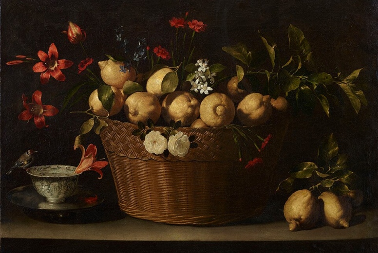 Still Life with Lemons in a Wicker Basket